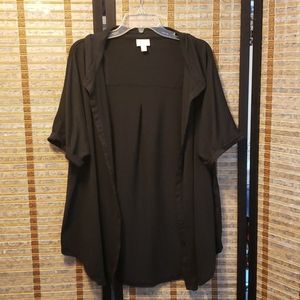 Lularoe black button up shirt